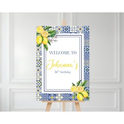 Panneau de Bienvenue Dolce Vita – Panneau Digital à Personnaliser et Imprimer