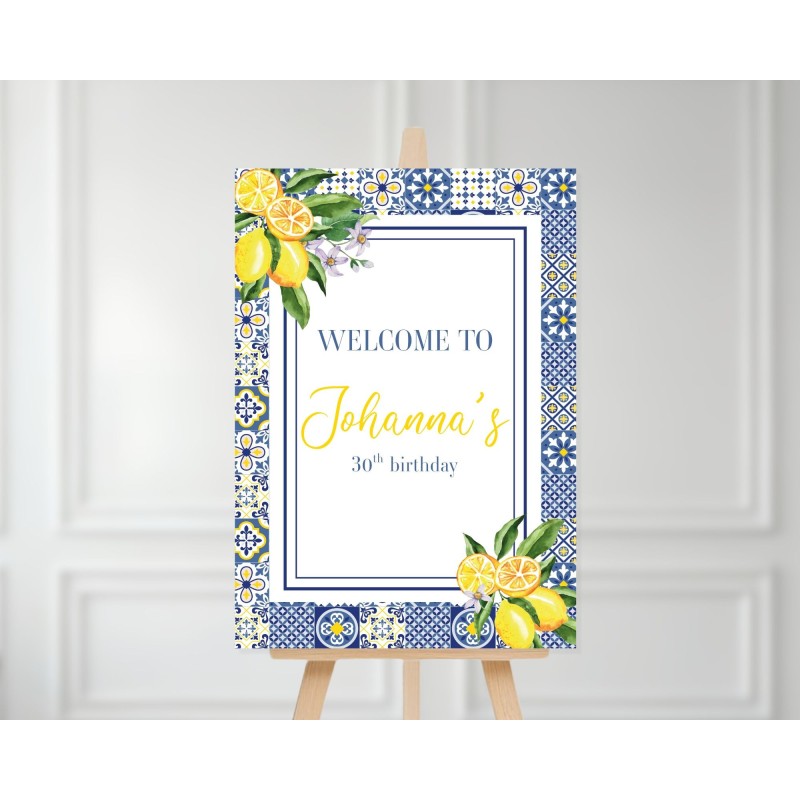 Panneau de Bienvenue Dolce Vita – Panneau Digital à Personnaliser et Imprimer