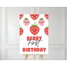 Panneau bienvenue fraises kawaii - affiche à Imprimer