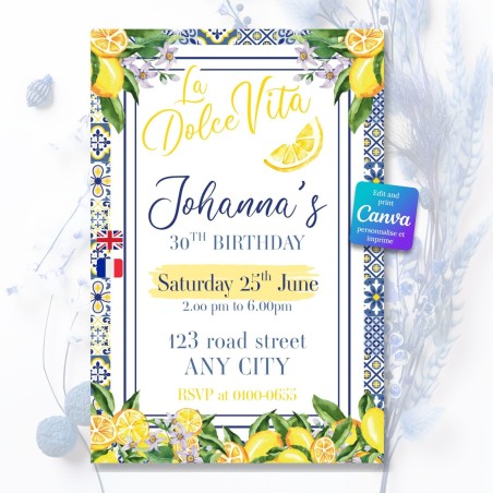 invitation dolce vita anniversaire