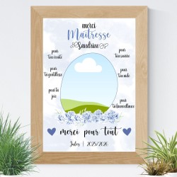 Cadeau maîtresse | Affiche personnalisable | Template Canva