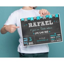 Affiche 1er jour d’école personnalisée à imprimer – Souvenir de rentrée scolaire