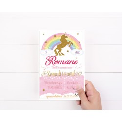 invitation personnalisable licorne