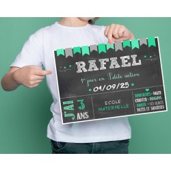 Affiche 1er jour d’école personnalisée à imprimer – Souvenir de rentrée scolaire