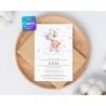 Invitation digitale Baptême | Petit ourson & nuages pastel bleu |