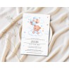 invitation ourson personnalisable, anniversaire, baptême, baby shower