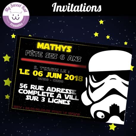 Invitations Anniversaire Theme Star Wars