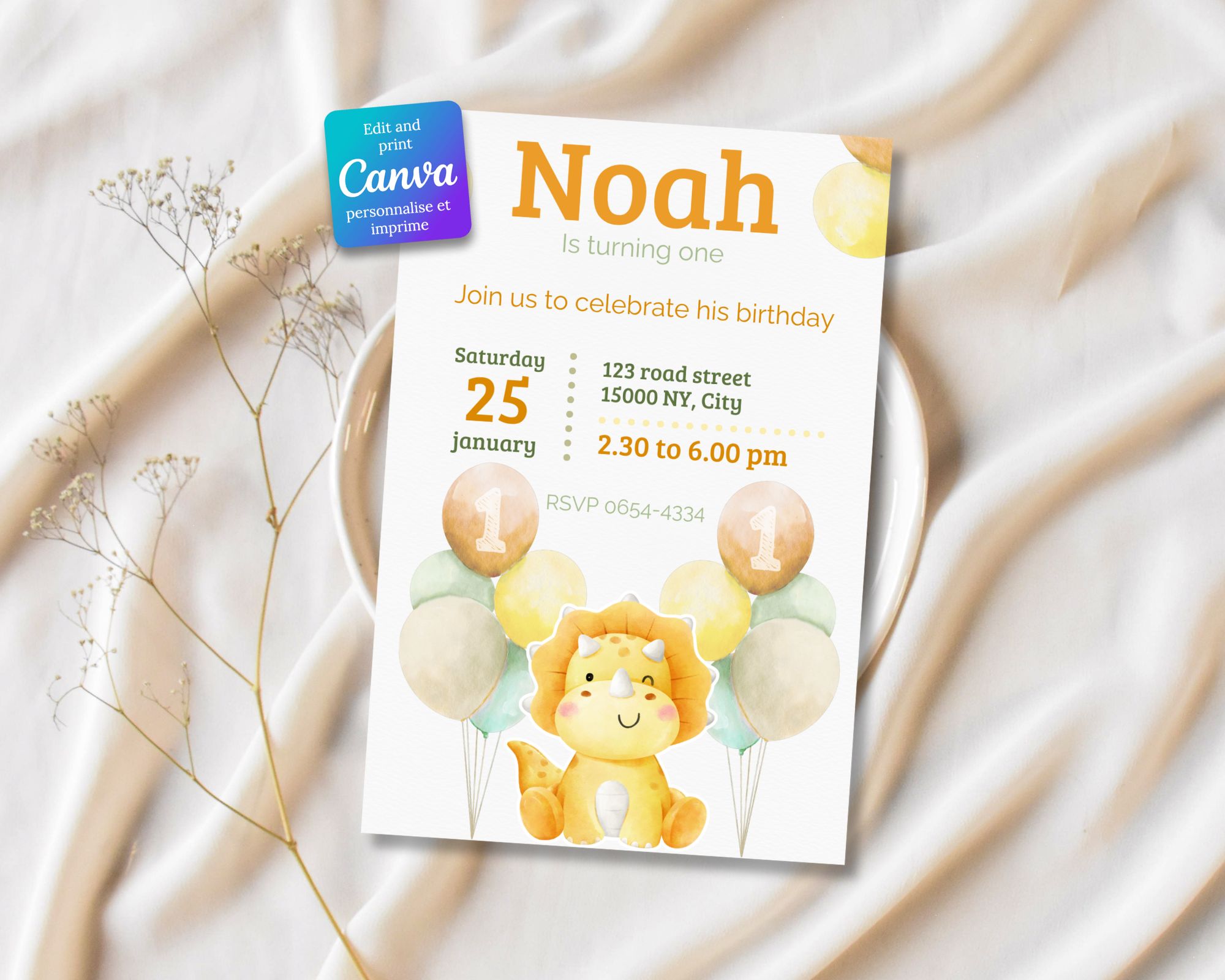invitation anniversaire dinosaure