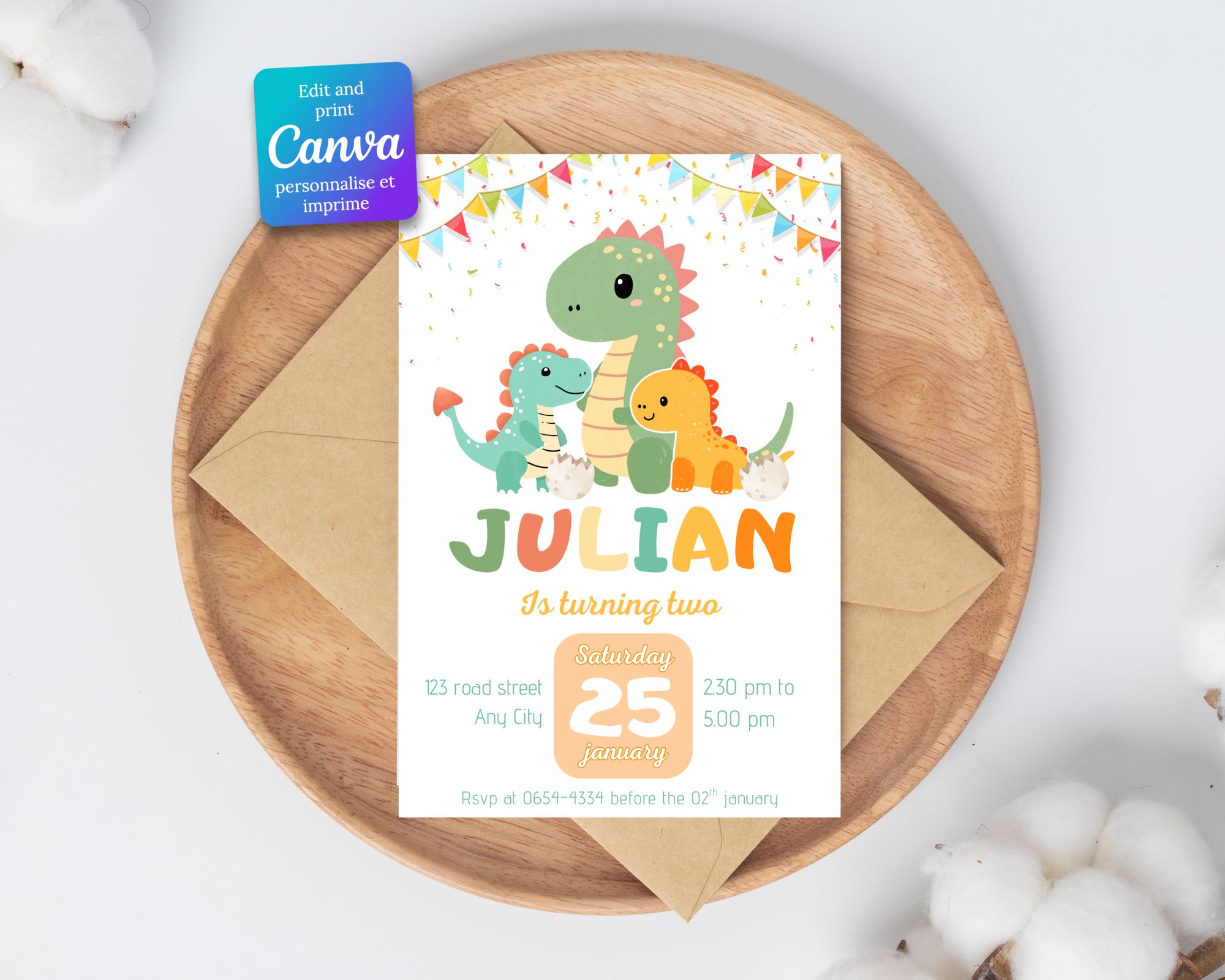 decoration de gâteau anniversaire dinosaure